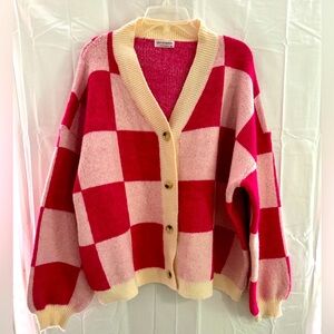 Barbie pink checkered sweater